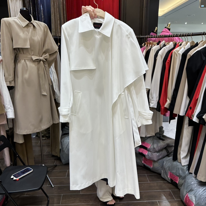 HERISH-HAUTE韓國直郵實拍女士新品職業長款風衣斗篷披肩HERISH-HAUTE長款風衣圖色1