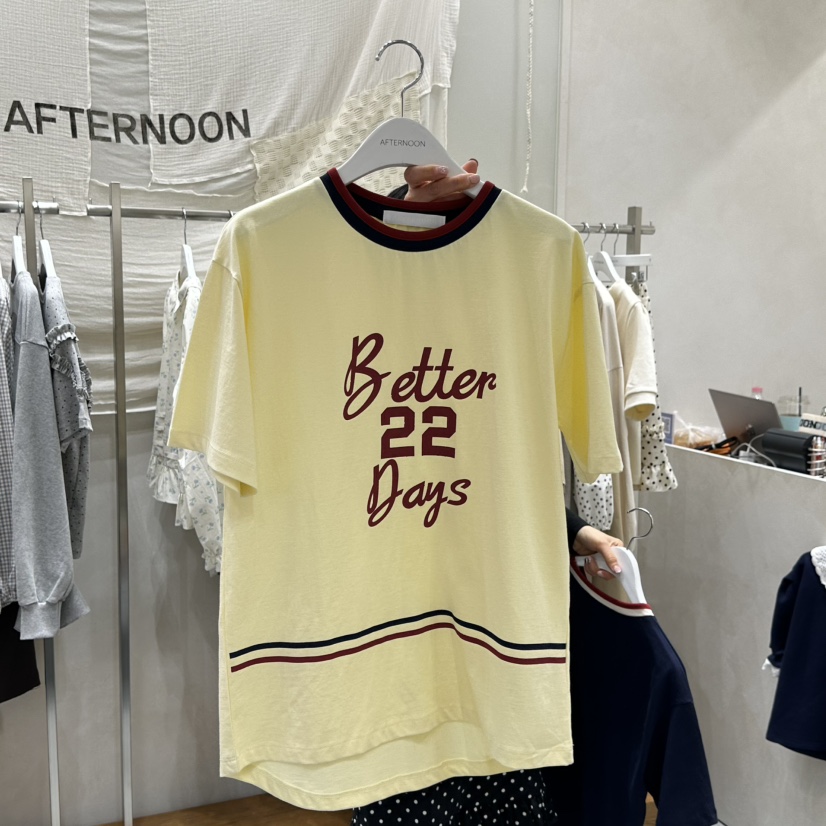 AFTERNOON韓國代購女裝新款推薦職業26春夏人氣熱賣時尚T恤AFTERNOONT恤圖色1