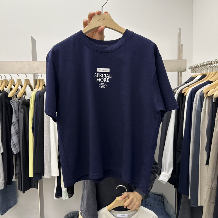SPECIAL韓國東大門代購女裝新品休閑職業時尚26春夏人氣T恤SPECIALT恤圖色4深藍色
