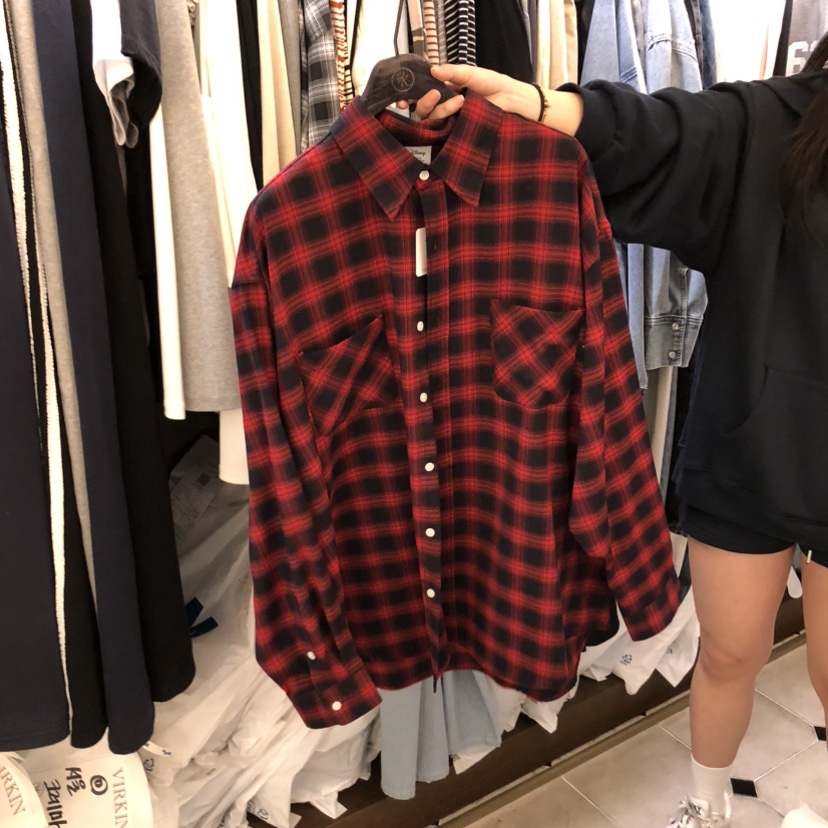 VIRKIN韓國東大門直郵女士新品人氣熱賣時尚襯衫蕾絲衫格子VIRKIN襯衫/蕾絲衫圖色2