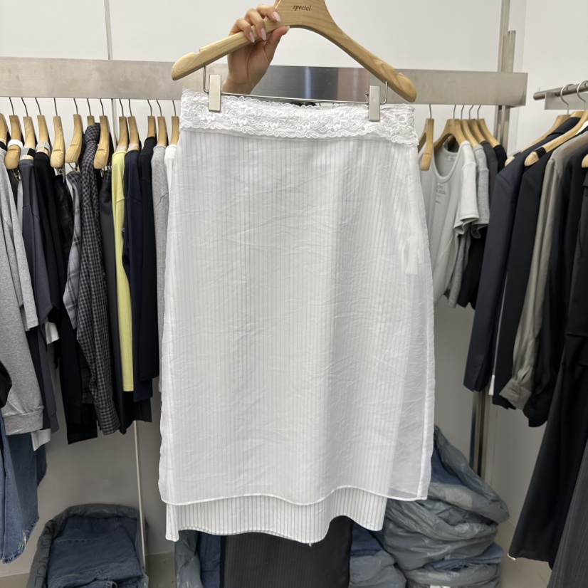 SPECIAL韓國東大門直郵女裝新品人氣半身裙中短裙透明條紋SPECIAL半身裙/中短裙圖色1