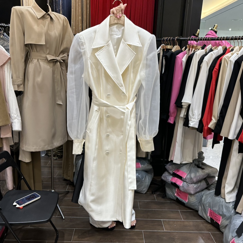 HERISH-HAUTE韓國東大門直郵女裝新品人氣職業26春夏長款風衣HERISH-HAUTE長款風衣圖色3