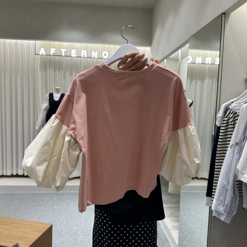 AFTERNOON韓國東大門直郵女士新款職業26春夏時尚長袖T恤AFTERNOON長袖T恤