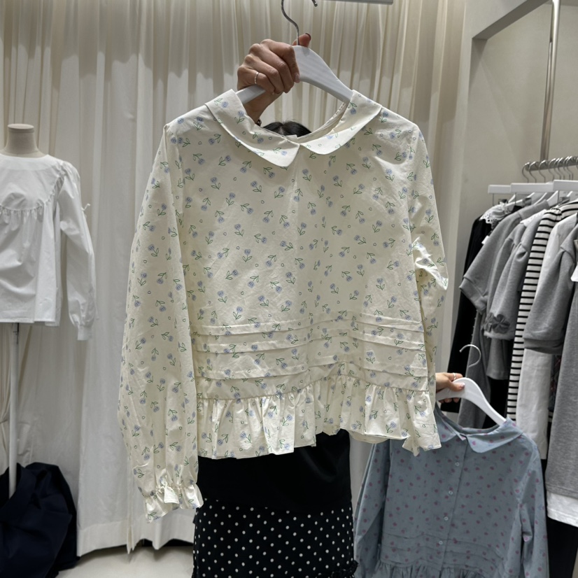 AFTERNOON韓國代購女士新品推薦26春夏時尚襯衫蕾絲衫雙面AFTERNOON襯衫/蕾絲衫圖色1