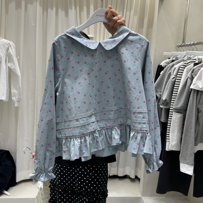 AFTERNOON韓國代購女士新品推薦26春夏時尚襯衫蕾絲衫雙面AFTERNOON襯衫/蕾絲衫圖色2