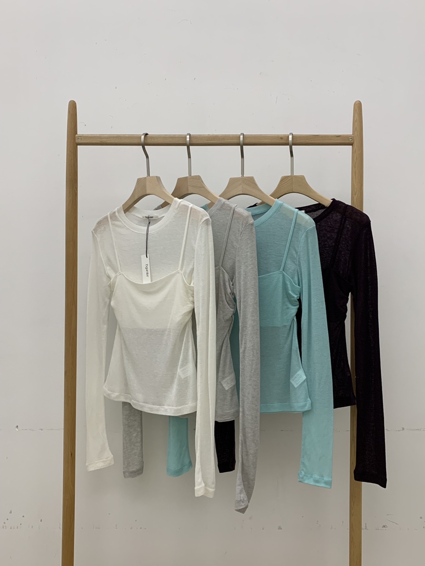 B_GARDER韓國代購女士新品職業休閑26春夏長袖T恤不含圍巾B.GARDER長袖T恤