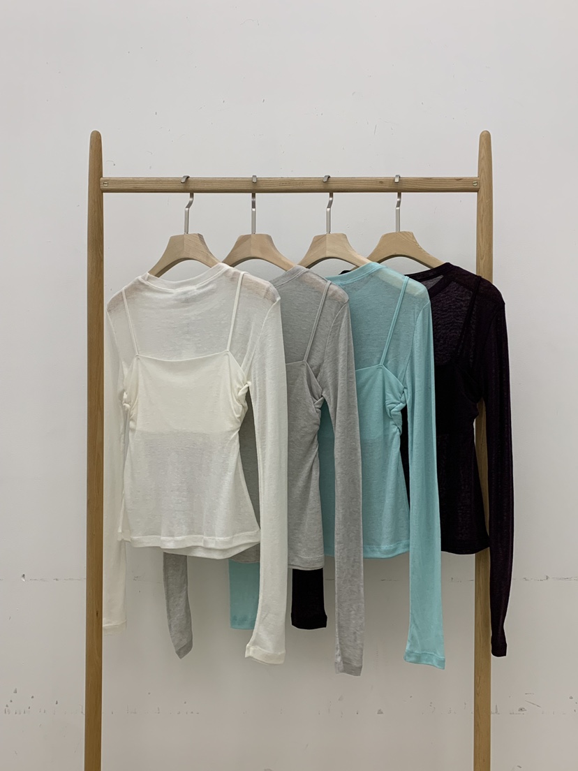 B_GARDER韓國代購女士新品職業休閑26春夏長袖T恤不含圍巾B.GARDER長袖T恤