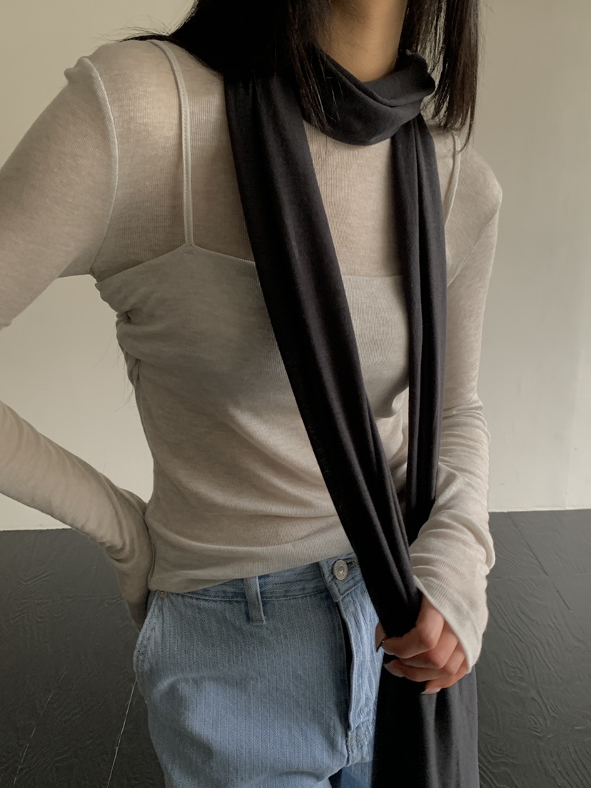 B_GARDER韓國代購女士新品職業休閑26春夏長袖T恤不含圍巾B.GARDER長袖T恤圖色2