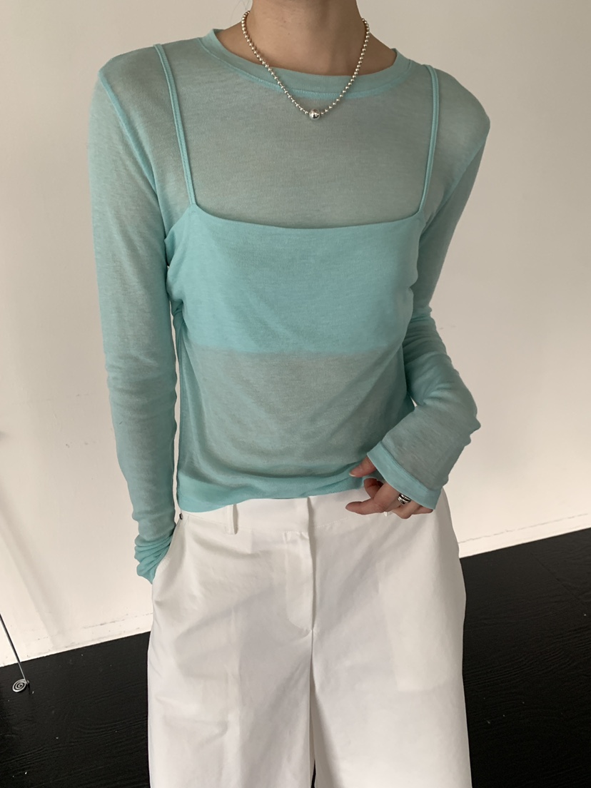 B_GARDER韓國代購女士新品職業休閑26春夏長袖T恤不含圍巾B.GARDER長袖T恤圖色3