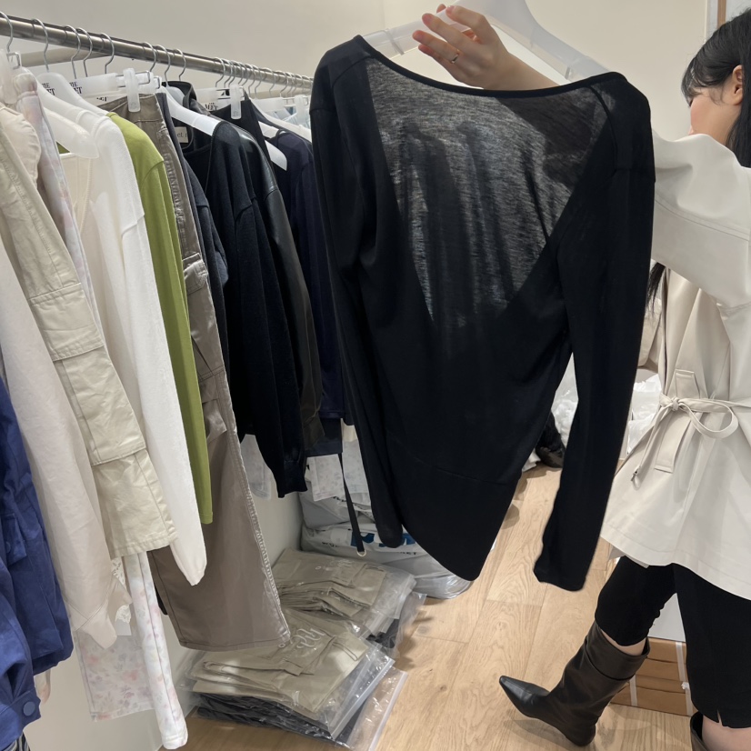 MEET ME韓國東大門代購女士新品26春夏職業人氣長袖T恤天絲MEET ME長袖T恤