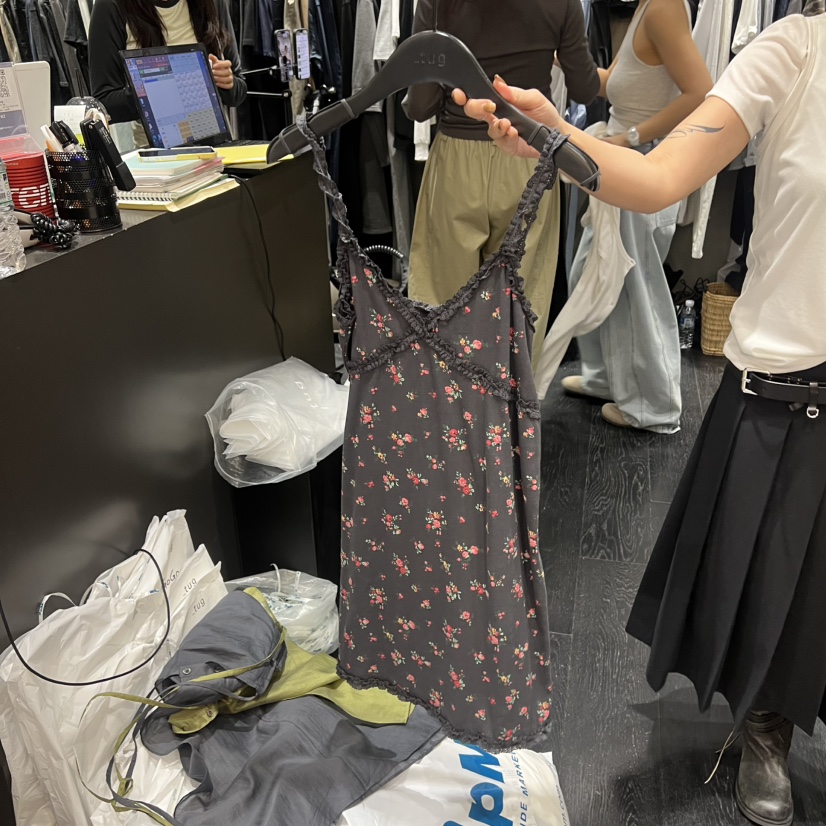 TUG韓國代購女士新款熱賣人氣推薦時尚休閑職業連衣裙花朵TUG連衣裙圖色2