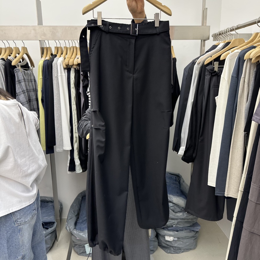 SPECIAL韓國東大門直郵女裝新品推薦職業時尚休閑褲含腰帶SPECIAL休閑褲圖色3黑色