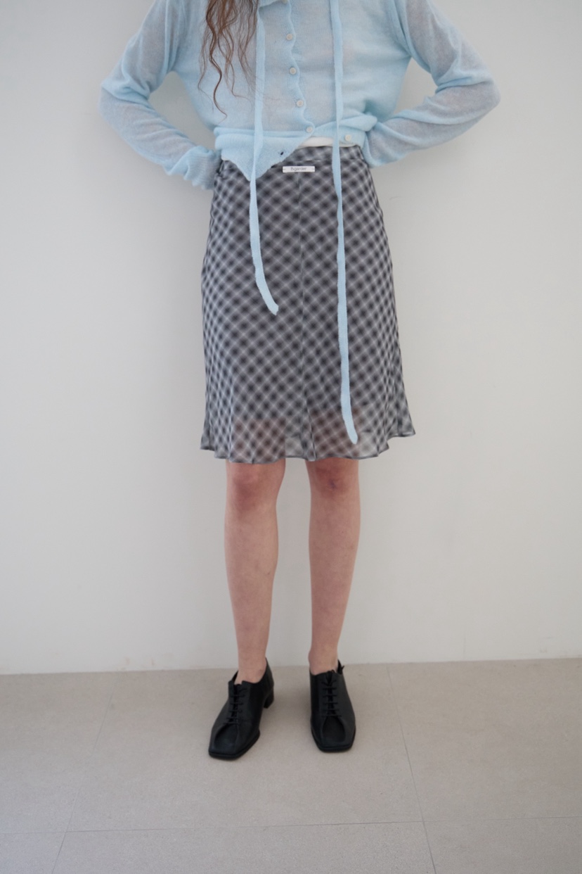 B_GARDER韓國東大門代購女士新款26春夏半身裙中短裙格子雪紡B.GARDER半身裙/中短裙圖色1