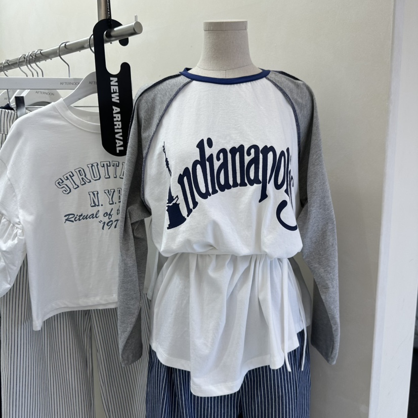 AFTERNOON韓國代購女士新款職業時尚人氣推薦熱賣長袖T恤AFTERNOON長袖T恤圖色2