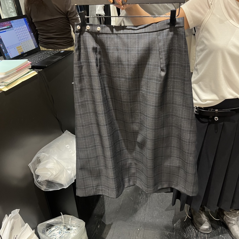 TUG韓國東大門直郵女士新款休閑半身裙中短裙不含腰帶褶裥TUG半身裙/中短裙