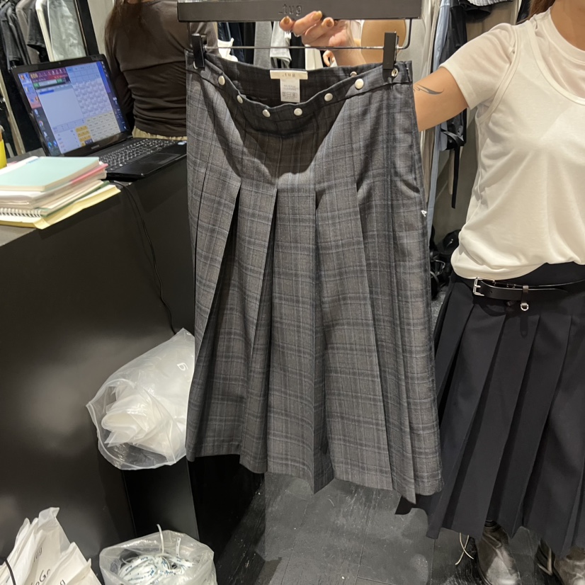 TUG韓國東大門直郵女士新款休閑半身裙中短裙不含腰帶褶裥TUG半身裙/中短裙圖色1