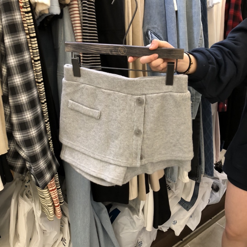 VIRKIN韓國東大門代購女裝新品熱賣休閑職業人氣裙褲華夫格VIRKIN裙褲圖色2