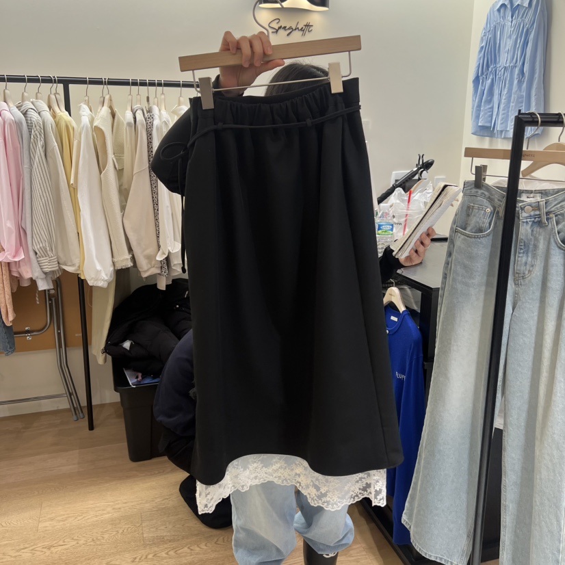 SPAGHETTI韓國東大門直郵女裝新品休閑職業時尚26春夏長裙spaghetti長裙