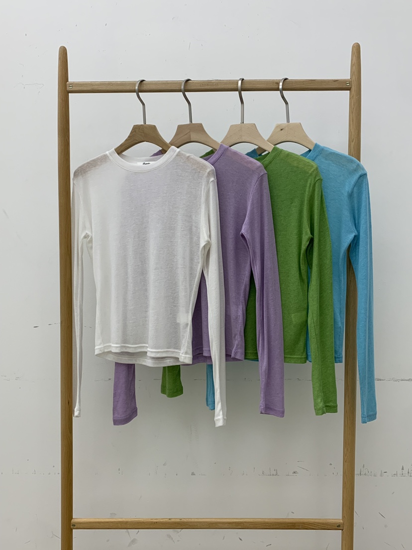 B_GARDER韓國東大門直郵女士新品熱賣時尚26春夏長袖T恤天絲B.GARDER長袖T恤