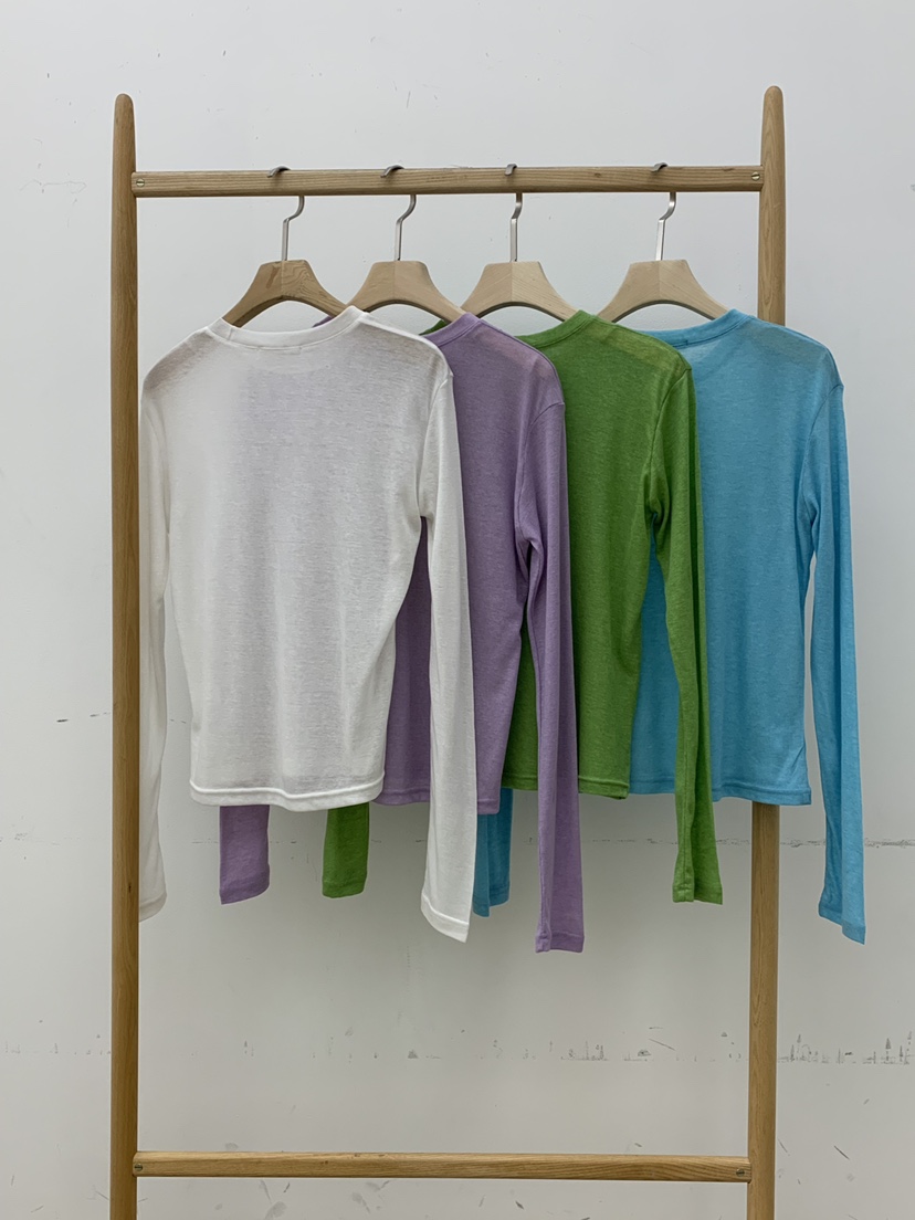 B_GARDER韓國東大門直郵女士新品熱賣時尚26春夏長袖T恤天絲B.GARDER長袖T恤