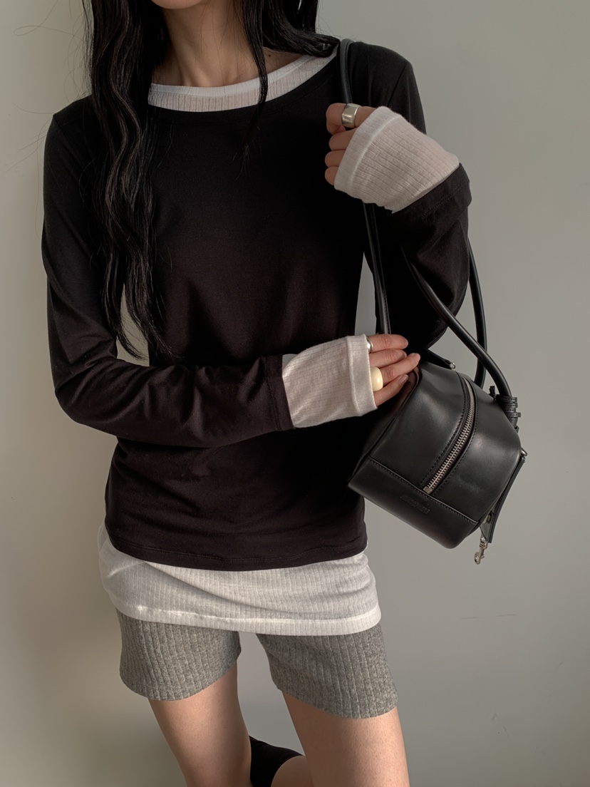 B_GARDER韓國東大門直郵女士新款推薦休閑時尚長袖T恤柔軟B.GARDER長袖T恤圖色2