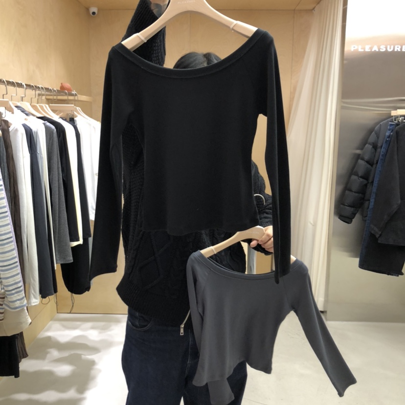 PLEASURE韓國東大門代購女裝新款人氣26春夏休閑職業長袖T恤PLEASURE長袖T恤圖色3