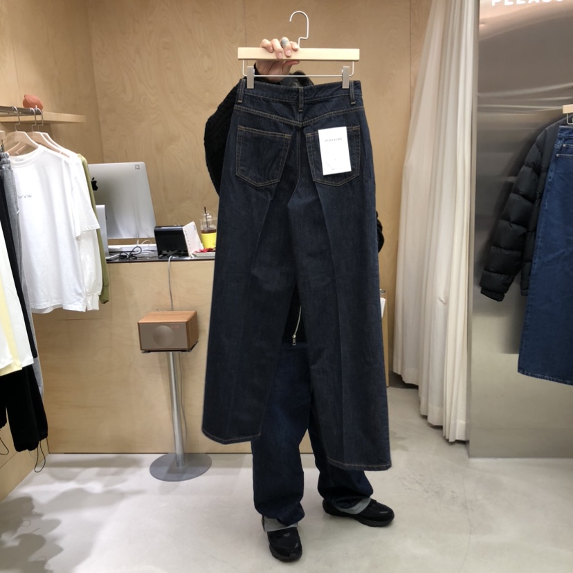 PLEASURE韓國東大門代購女士新款熱賣推薦人氣牛仔褲不褪色PLEASURE牛仔褲