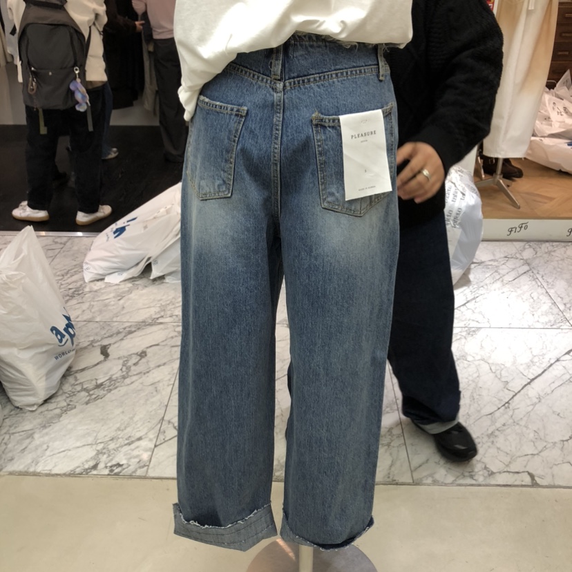 PLEASURE韓國直郵女裝新品時尚推薦26春夏職業熱賣牛仔褲PLEASURE牛仔褲