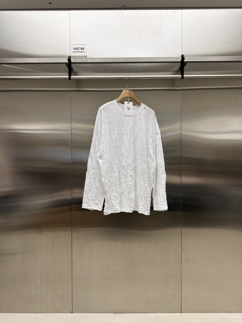 MYDRESS韓國東大門代購女裝新品職業26春夏熱賣長袖T恤褶皺MYDRESS長袖T恤圖色1