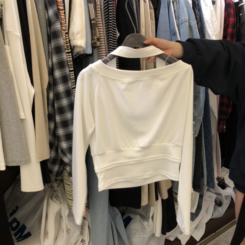 VIRKIN韓國東大門代購女士新品休閑熱賣時尚長袖T恤假兩件VIRKIN長袖T恤