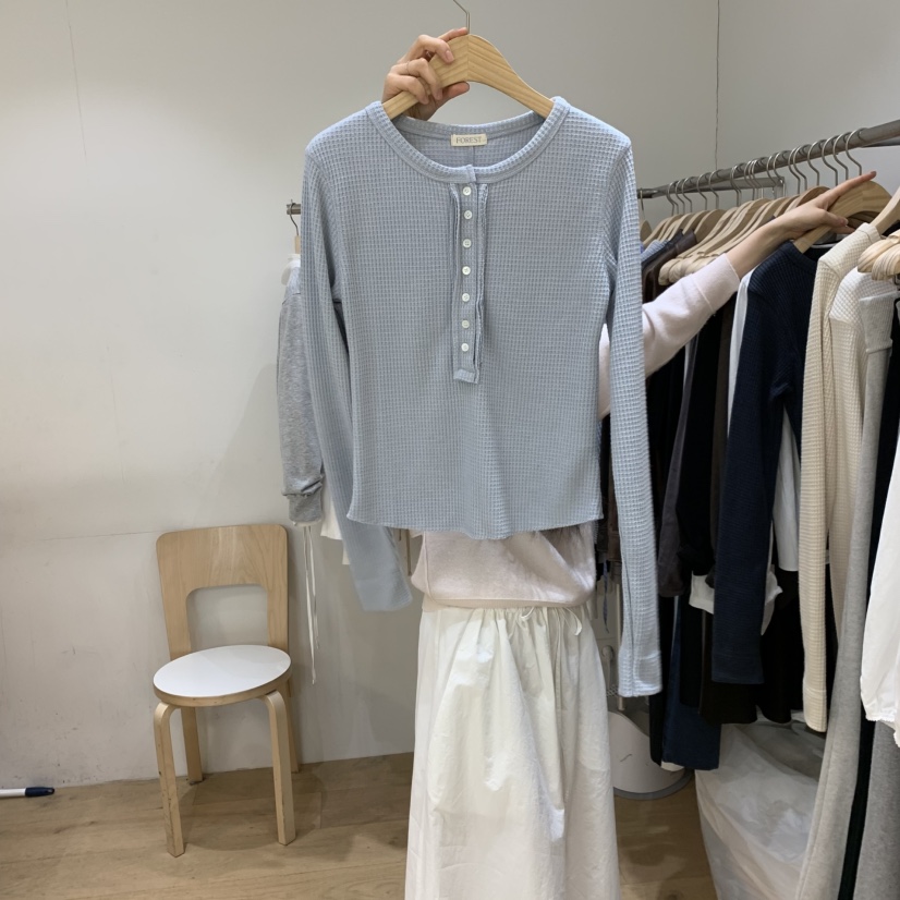 FOREST韓國東大門代購女裝新款26春夏休閑人氣職業長袖T恤FOREST長袖T恤圖色3