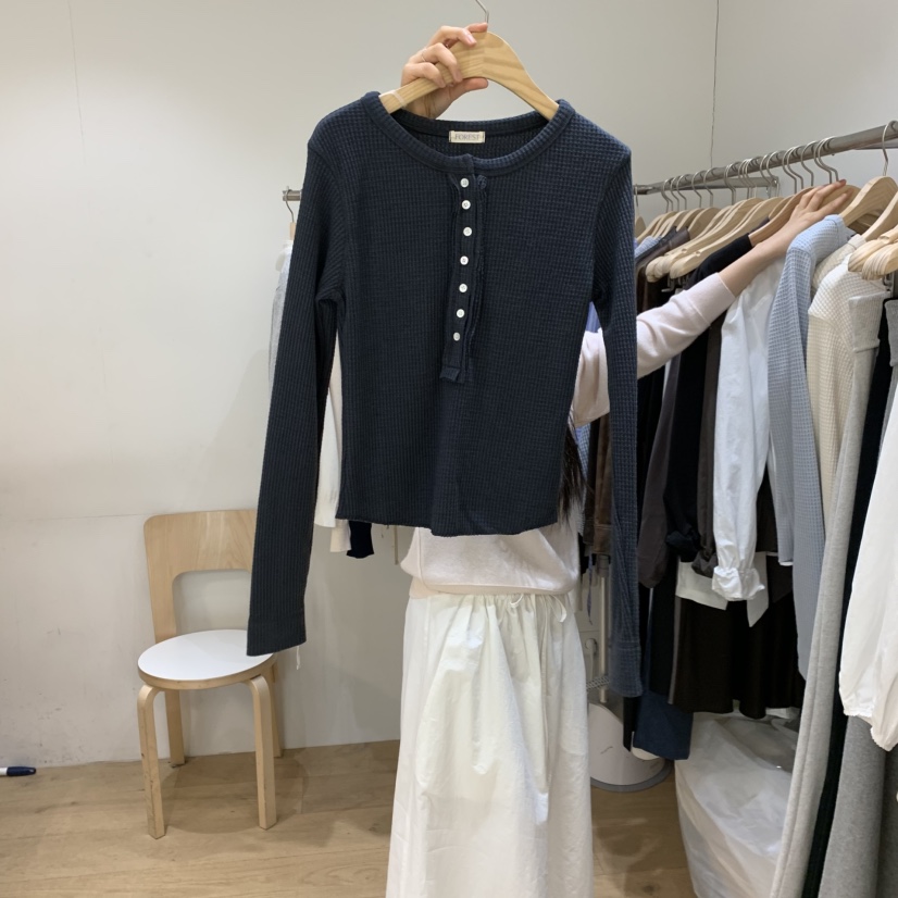 FOREST韓國東大門代購女裝新款26春夏休閑人氣職業長袖T恤FOREST長袖T恤圖色4