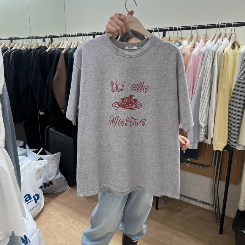 SPAGHETTI韓國直郵實拍女士新品職業26春夏休閑人氣時尚T恤spaghettiT恤圖色1