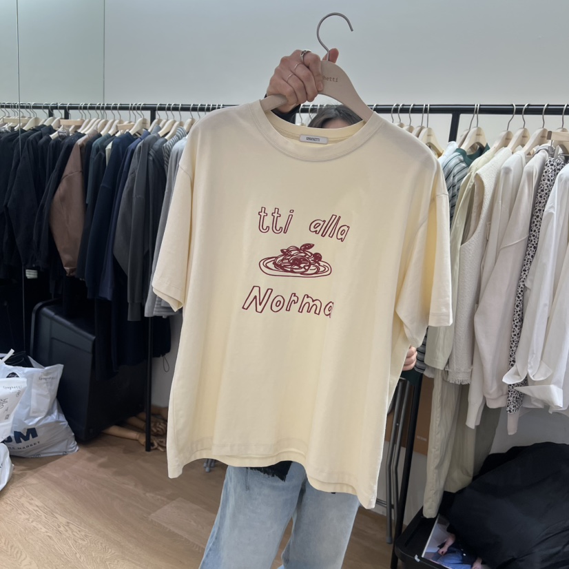 SPAGHETTI韓國直郵實拍女士新品職業26春夏休閑人氣時尚T恤spaghettiT恤圖色2