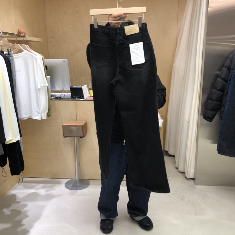 PLEASURE韓國代購女裝新款推薦休閑時尚職業人氣牛仔褲磨毛PLEASURE牛仔褲