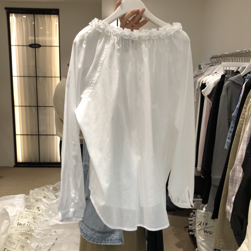 VENIR-a韓國東大門代購女士新款時尚職業人氣襯衫蕾絲衫VENIR-a襯衫/蕾絲衫