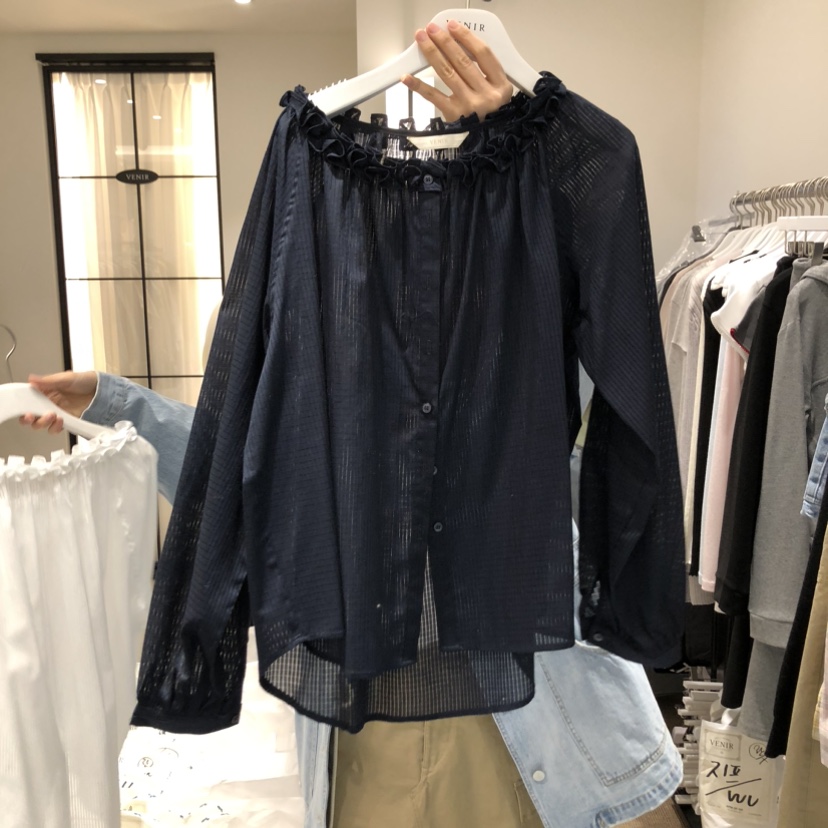 VENIR-a韓國東大門代購女士新款時尚職業人氣襯衫蕾絲衫VENIR-a襯衫/蕾絲衫圖色2