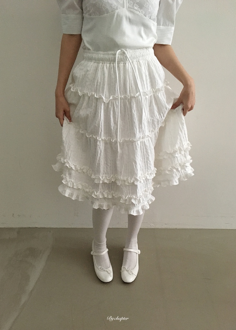 BY CHAPTER韓國代購女裝新款人氣時尚熱賣推薦半身裙中短裙BY Chapter半身裙/中短裙圖色2白色