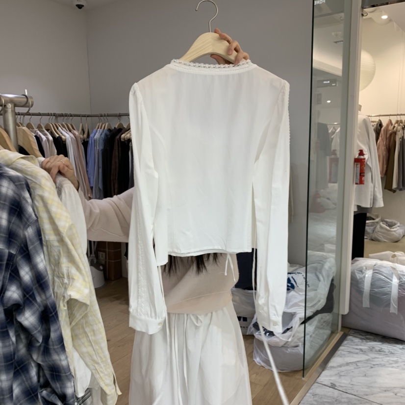 FOREST韓國直郵女裝新款26春夏人氣休閑推薦襯衫蕾絲衫連帽FOREST襯衫/蕾絲衫