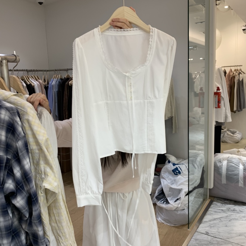 FOREST韓國直郵女裝新款26春夏人氣休閑推薦襯衫蕾絲衫連帽FOREST襯衫/蕾絲衫圖色1