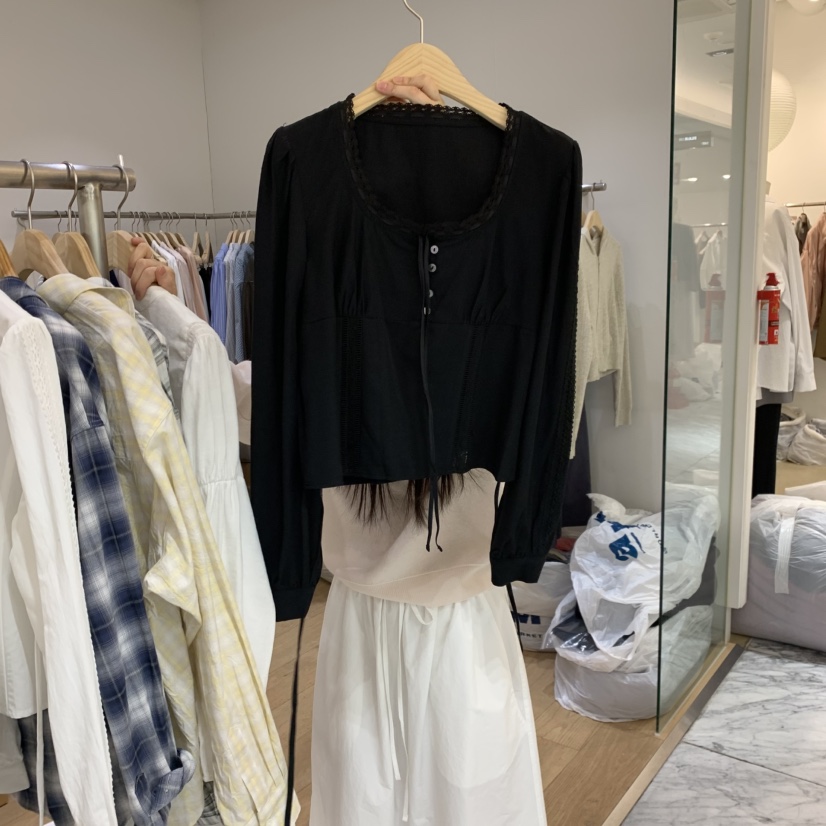 FOREST韓國直郵女裝新款26春夏人氣休閑推薦襯衫蕾絲衫連帽FOREST襯衫/蕾絲衫圖色2