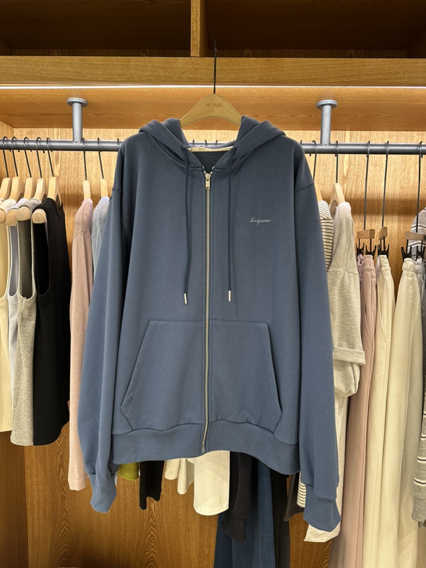 HI YANN韓國東大門代購女裝新款26春夏人氣夾克連帽拉鏈衫HI YANN夾克圖色2
