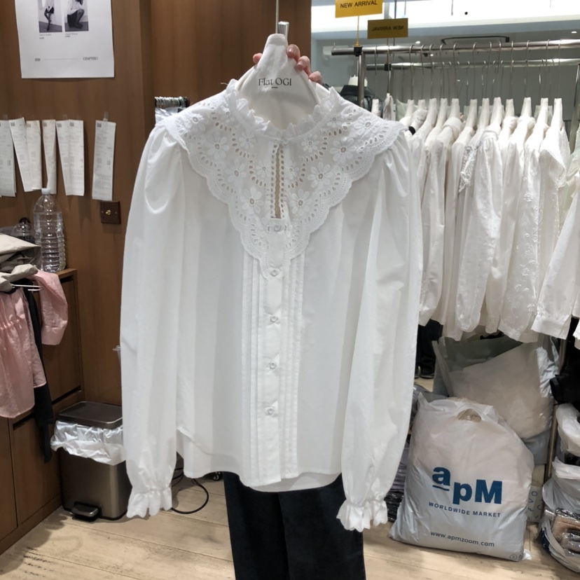 OGI韓國東大門直郵女裝新品26春夏休閑時尚職業襯衫蕾絲衫FLat OGI襯衫/蕾絲衫圖色2