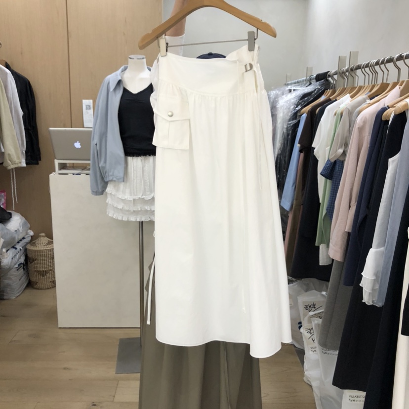 VILLABUTTON韓國東大門代購女裝新款推薦休閑長裙口袋長款VILLABUTTON長裙圖色1