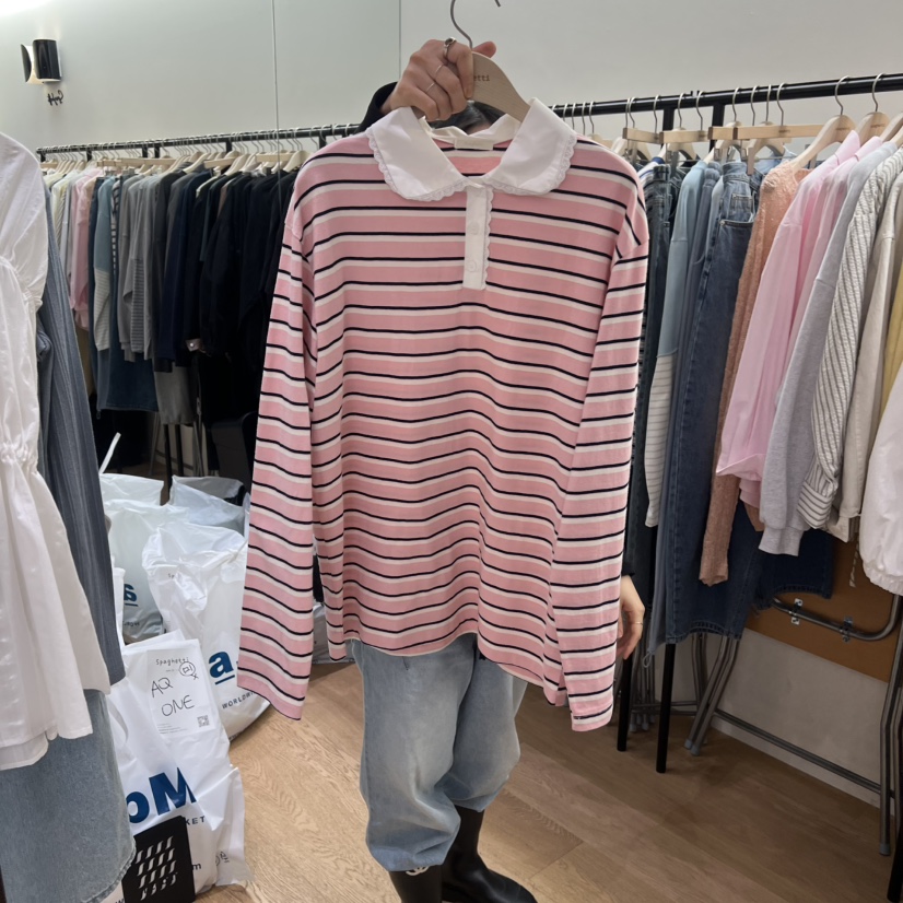 SPAGHETTI韓國東大門直郵女士新款熱賣休閑推薦時尚長袖T恤spaghetti長袖T恤圖色2