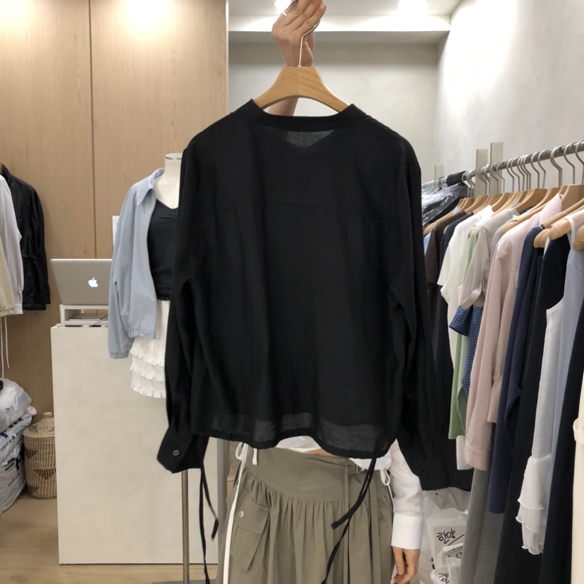 VILLABUTTON韓國直郵實拍女士新品人氣熱賣襯衫蕾絲衫口袋VILLABUTTON襯衫/蕾絲衫