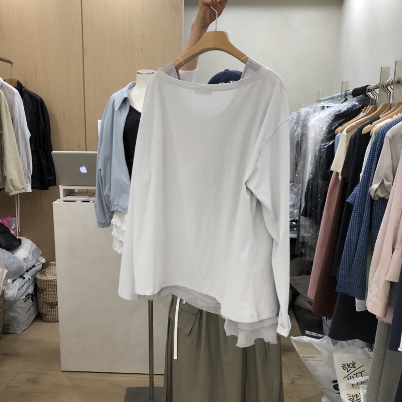 VILLABUTTON韓國直郵實拍女士新款推薦人氣26春夏長袖T恤VILLABUTTON長袖T恤