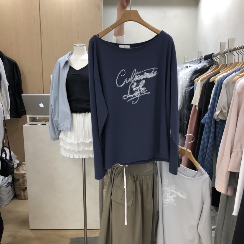 VILLABUTTON韓國直郵實拍女士新款推薦人氣26春夏長袖T恤VILLABUTTON長袖T恤圖色2