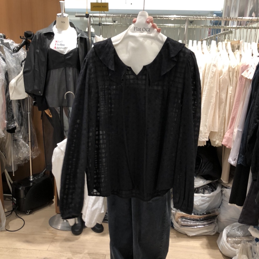 OGI韓國直郵女裝新品熱賣26春夏推薦休閑職業人氣襯衫蕾絲衫FLat OGI襯衫/蕾絲衫圖色2