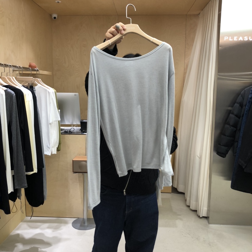 PLEASURE韓國東大門代購女裝新品休閑26春夏長袖T恤不含圍巾PLEASURE長袖T恤圖色3